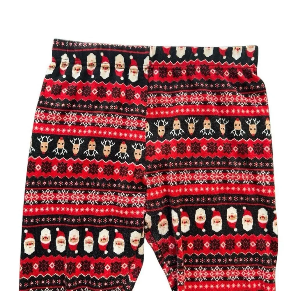 Terra & Sky Festive Red and Black Leggings Size oX (14W)